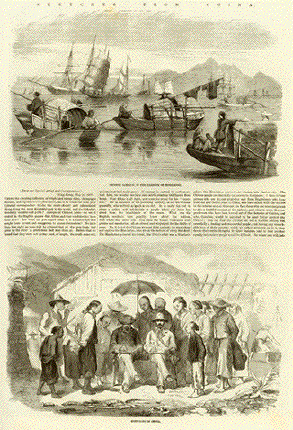 Chinese Sampans In the Harbour of Hong-KongSketching in China